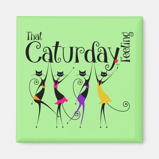 Caturday Cat Lovers Magnet (Front)