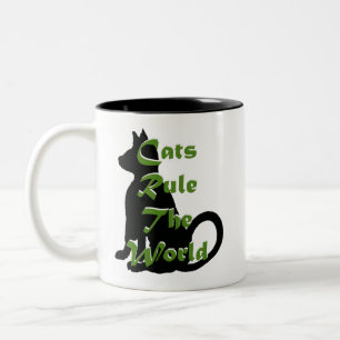 Caturday Cats Rule The World Gifts Two-Tone Coffee Mug