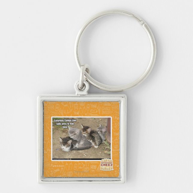 Caturday Conga Line Key Ring (Front)