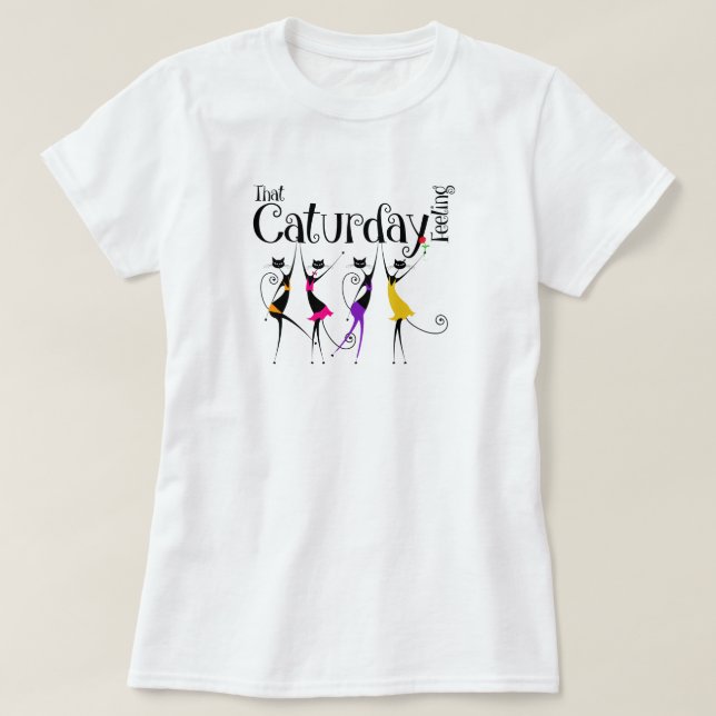 Caturday Feeling Cat Lover T-Shirt (Design Front)