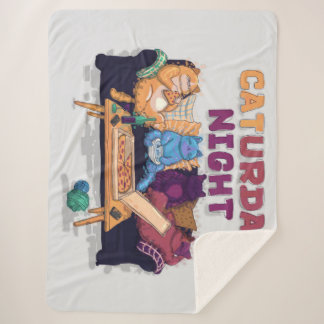 Caturday Night Sherpa Blanket