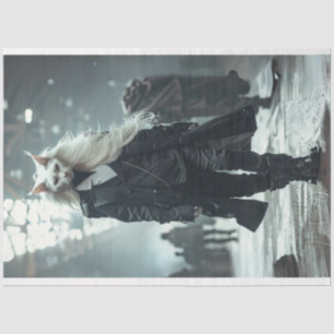 Catwalk Fashion Show Black Suit Decoupage Tissue Paper