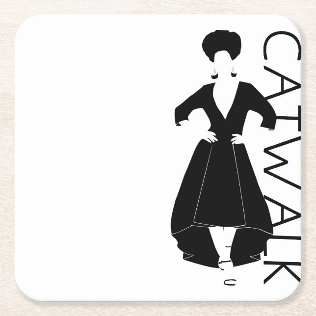 Catwalk Square Paper Coaster (Front)