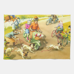 CATWALKS: A Wild Scooter Ride - Tea Towel