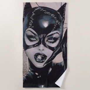 Catwoman #50 Sozomaika Cover Illustration Beach Towel