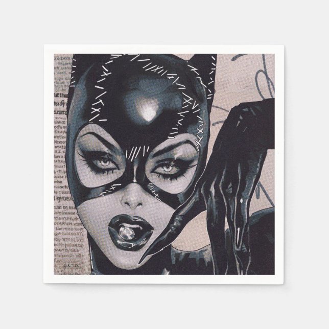 Catwoman #50 Sozomaika Cover Illustration Napkin (Front)