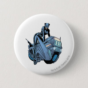 Catwoman and bike 6 cm round badge