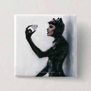 Catwoman Illustration 15 Cm Square Badge
