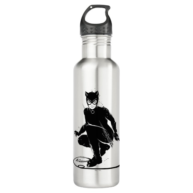 Catwoman Ink Brush Pose 710 Ml Water Bottle (Front)