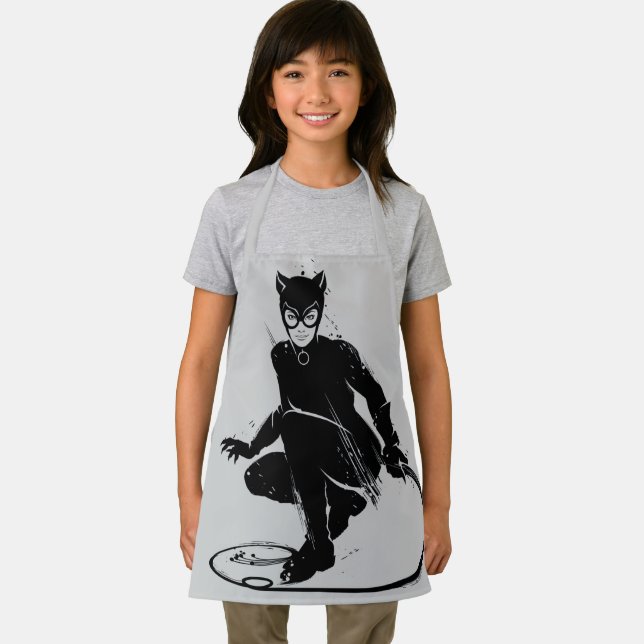 Catwoman Ink Brush Pose Apron (Insitu)