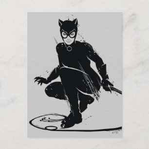 Catwoman Ink Brush Pose Postcard