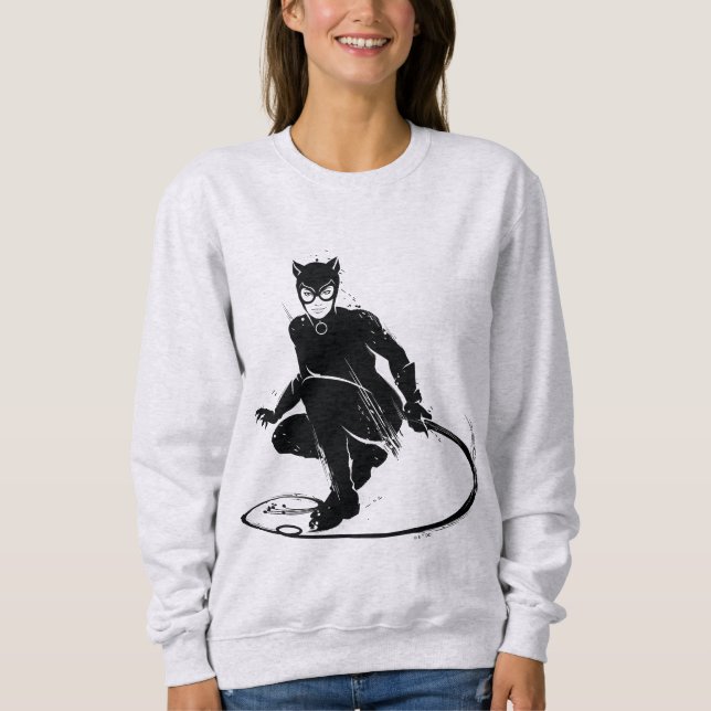 Catwoman Ink Brush Pose Sweatshirt (Front)