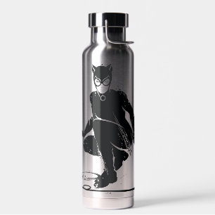 Catwoman Ink Brush Pose Water Bottle