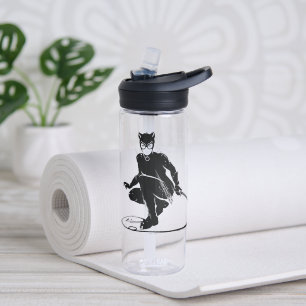 Catwoman Ink Brush Pose Water Bottle