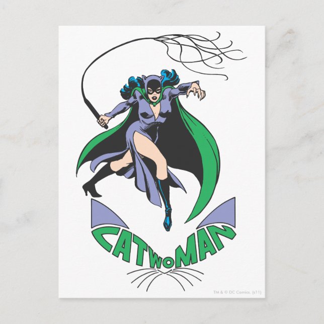 Catwoman & Logo Green Postcard (Front)