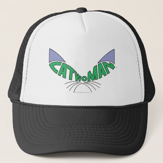Catwoman Logo Green Trucker Hat (Front)