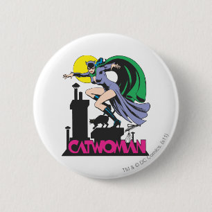 Catwoman & Logo Pink 6 Cm Round Badge