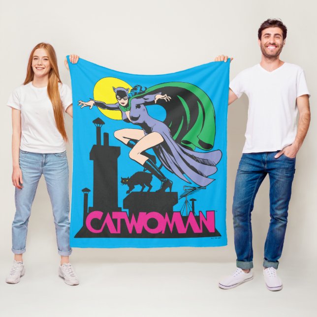 Catwoman & Pink Name Fleece Blanket (In Situ)
