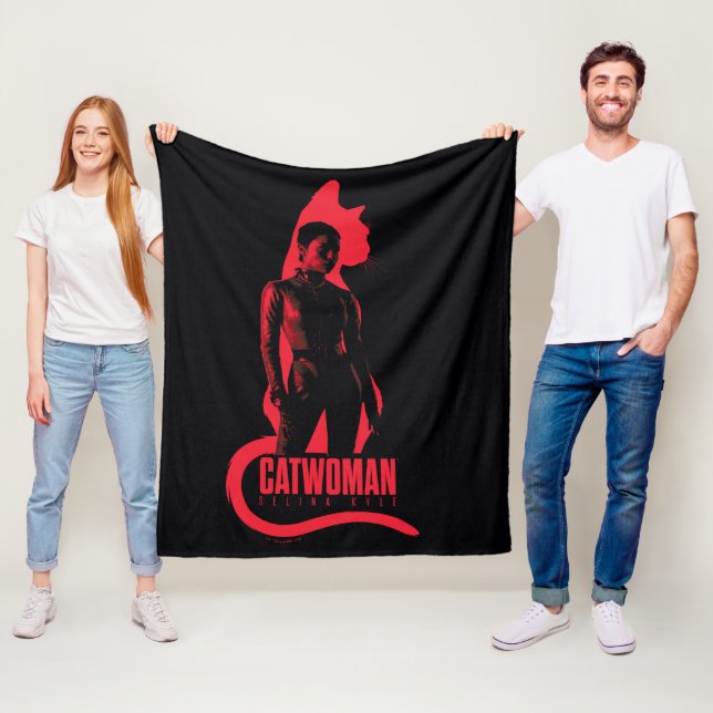 Catwoman Selina Kyle Cat Silhouette Fleece Blanket (In Situ)