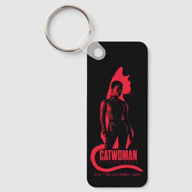 Catwoman Selina Kyle Cat Silhouette Key Ring (Front)