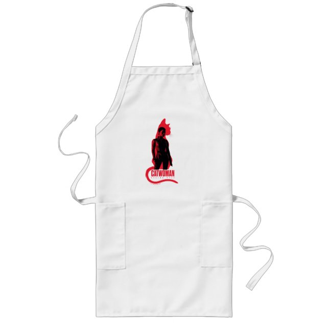 Catwoman Selina Kyle Cat Silhouette Long Apron (Front)