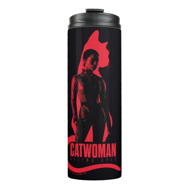Catwoman Selina Kyle Cat Silhouette Thermal Tumbler (Front)