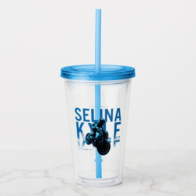 Catwoman Selina Kyle Motorcycle Acrylic Tumbler (Front)
