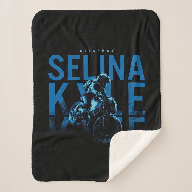 Catwoman Selina Kyle Motorcycle Sherpa Blanket (Front)
