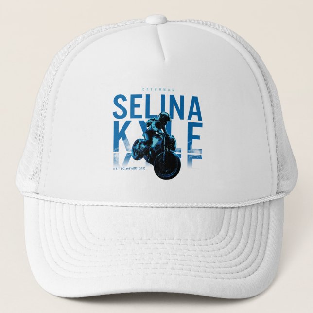 Catwoman Selina Kyle Motorcycle Trucker Hat (Front)