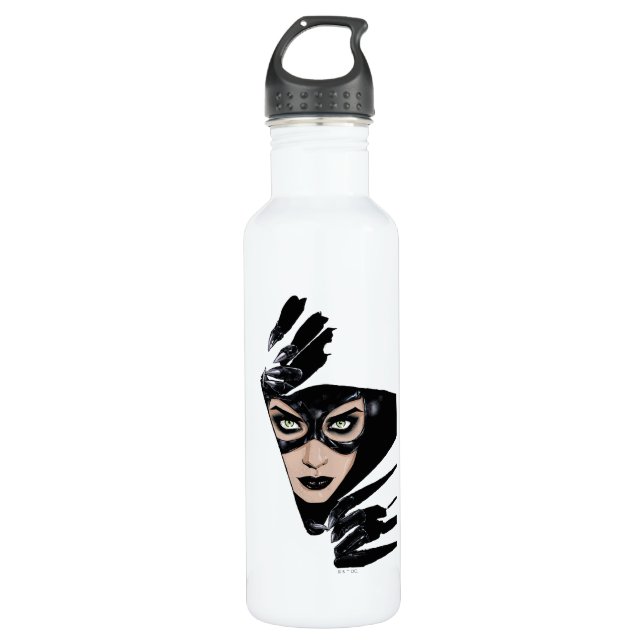 Catwoman The Claws Are Out Cover Illustration 710 Ml Water Bottle (Front)