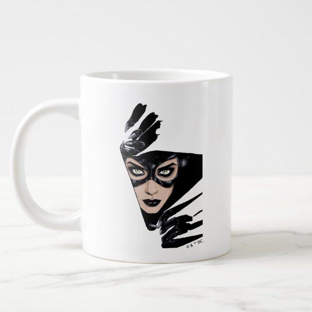 Catwoman The Claws Are Out Cover Illustration Large Coffee Mug (Left)