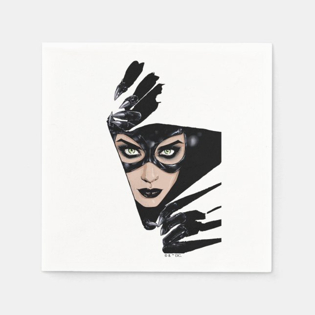 Catwoman The Claws Are Out Cover Illustration Napkin (Front)