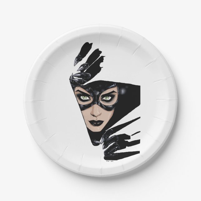 Catwoman The Claws Are Out Cover Illustration Paper Plate (Front)