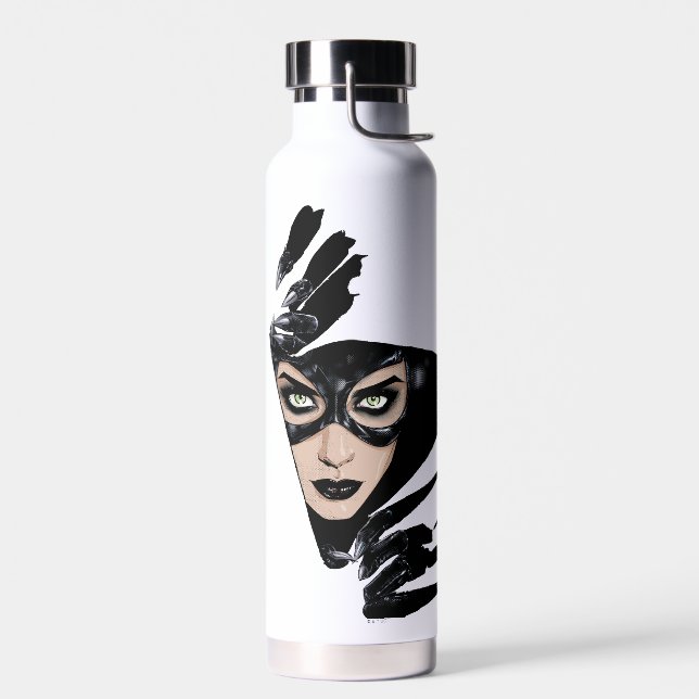 Catwoman The Claws Are Out Cover Illustration Water Bottle (Left)