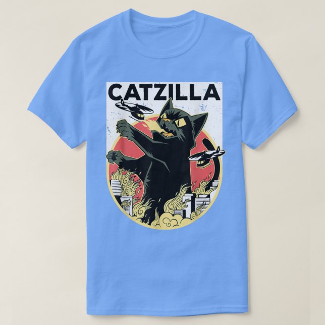 CATZILLA Black Cat Apparel  Catzilla  T-Shirt (Design Front)
