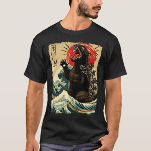 Catzilla Cat Art Funny Cat Japanese For Men Women T-Shirt