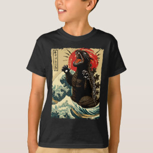 Catzilla Cat Art Funny Cat Japanese For Men Women T-Shirt