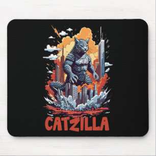 Catzilla Cat City Skyline Funny Mouse Mat