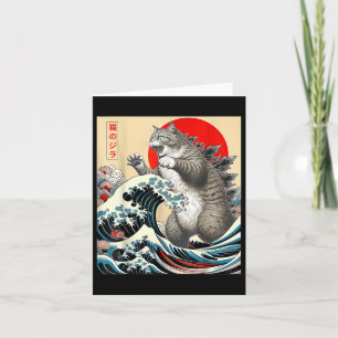 Catzilla Cat Japanese Art  Card