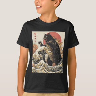 Catzilla Cat Japanese Art Funny Cat For Men Women T-Shirt