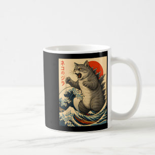 Catzilla Cat Japanese Art Funny Cat Gifts For Men  Coffee Mug