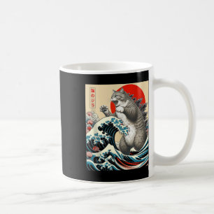Catzilla Cat Japanese Art Funny Cat Gifts For Men Coffee Mug