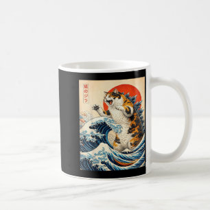 Catzilla Cat Japanese Art Funny Cat Gifts for Men Coffee Mug