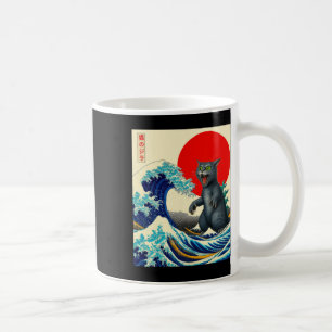 Catzilla Cat Japanese Art Funny Cat Gifts For Men Coffee Mug