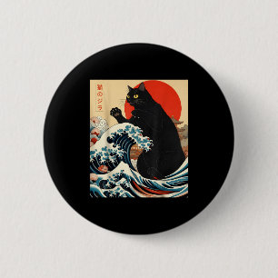Catzilla Cat Japanese Art Funny Cat Kawaii Funny G 6 Cm Round Badge
