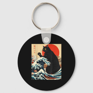 Catzilla Cat Japanese Art Funny Cat Kawaii Funny G Key Ring