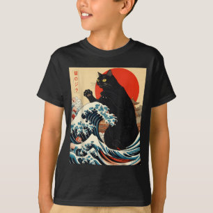 Catzilla Cat Japanese Art Funny Cat Kawaii Funny G T-Shirt