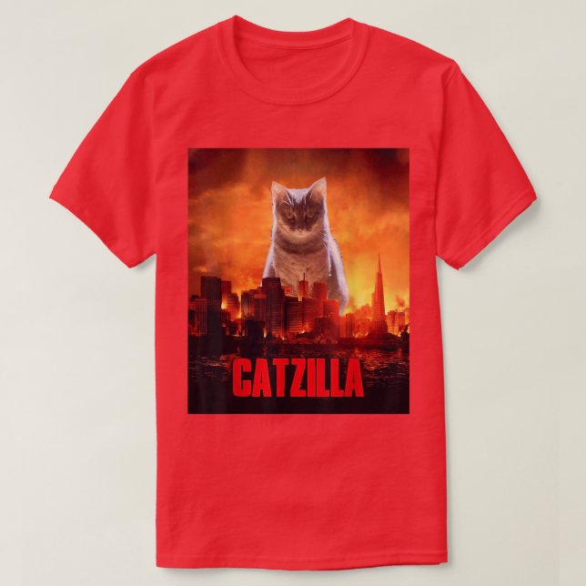 Catzilla Cat Kitten Lover  T-Shirt (Design Front)