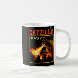 Catzilla Cat Monster Funny Japanese Parody Women M Coffee Mug