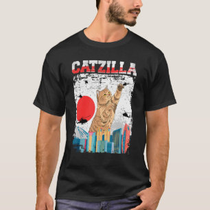 catzilla cat retro cat T-Shirt